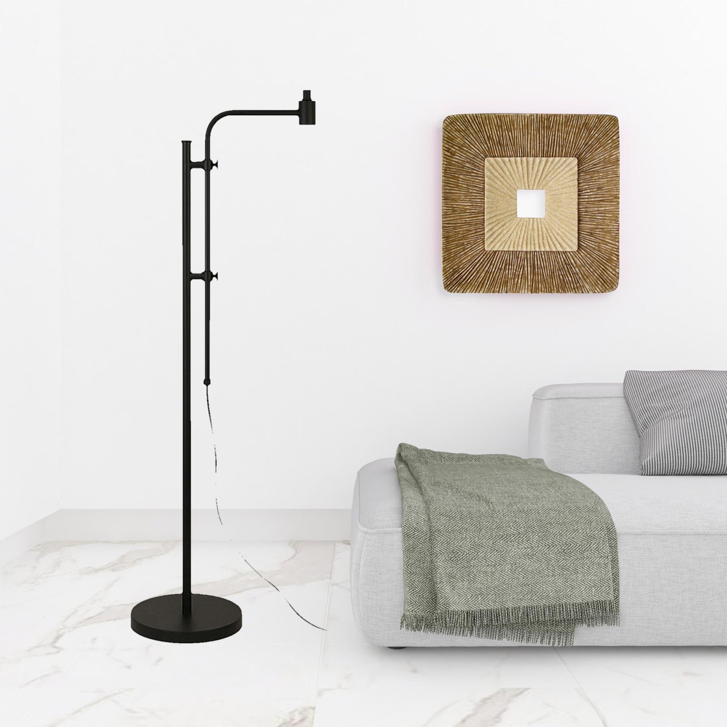 Black Adjustable Floor Lamp w/ Shade