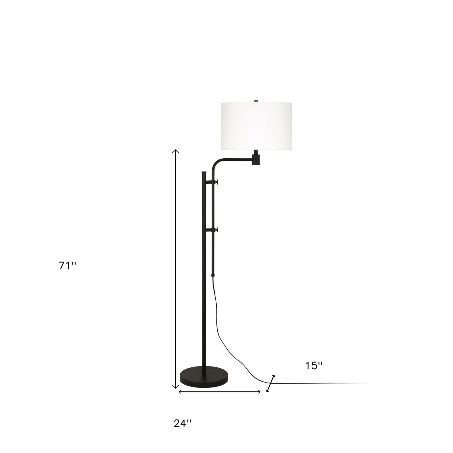 Black Adjustable Floor Lamp w/ Shade
