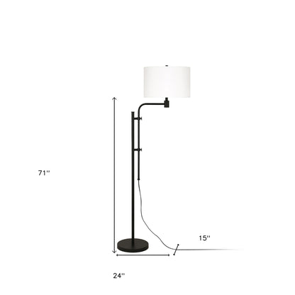 Black Adjustable Floor Lamp w/ Shade