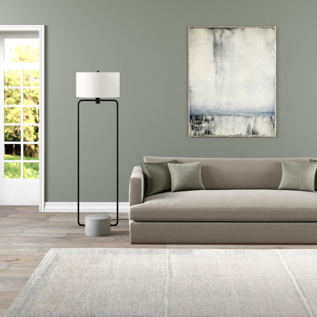 Black Column Floor Lamp w/ Shade