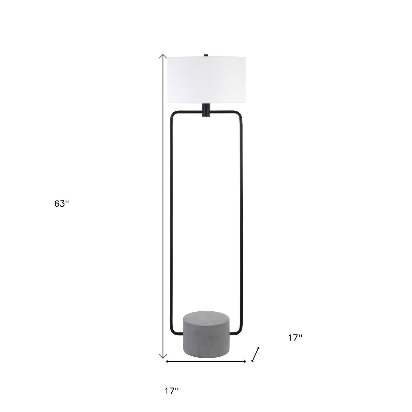 Black Column Floor Lamp w/ Shade