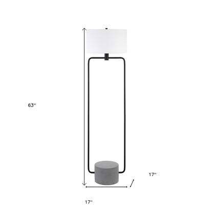 Black Column Floor Lamp w/ Shade