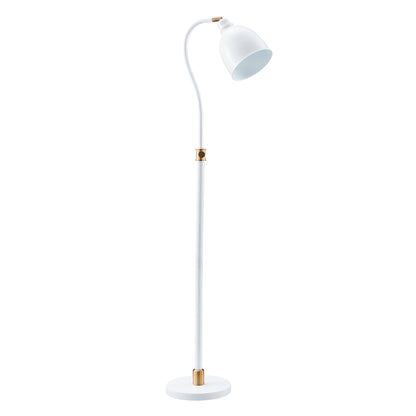 Brass Adjustable Reading Floor Lamp w/ Shade