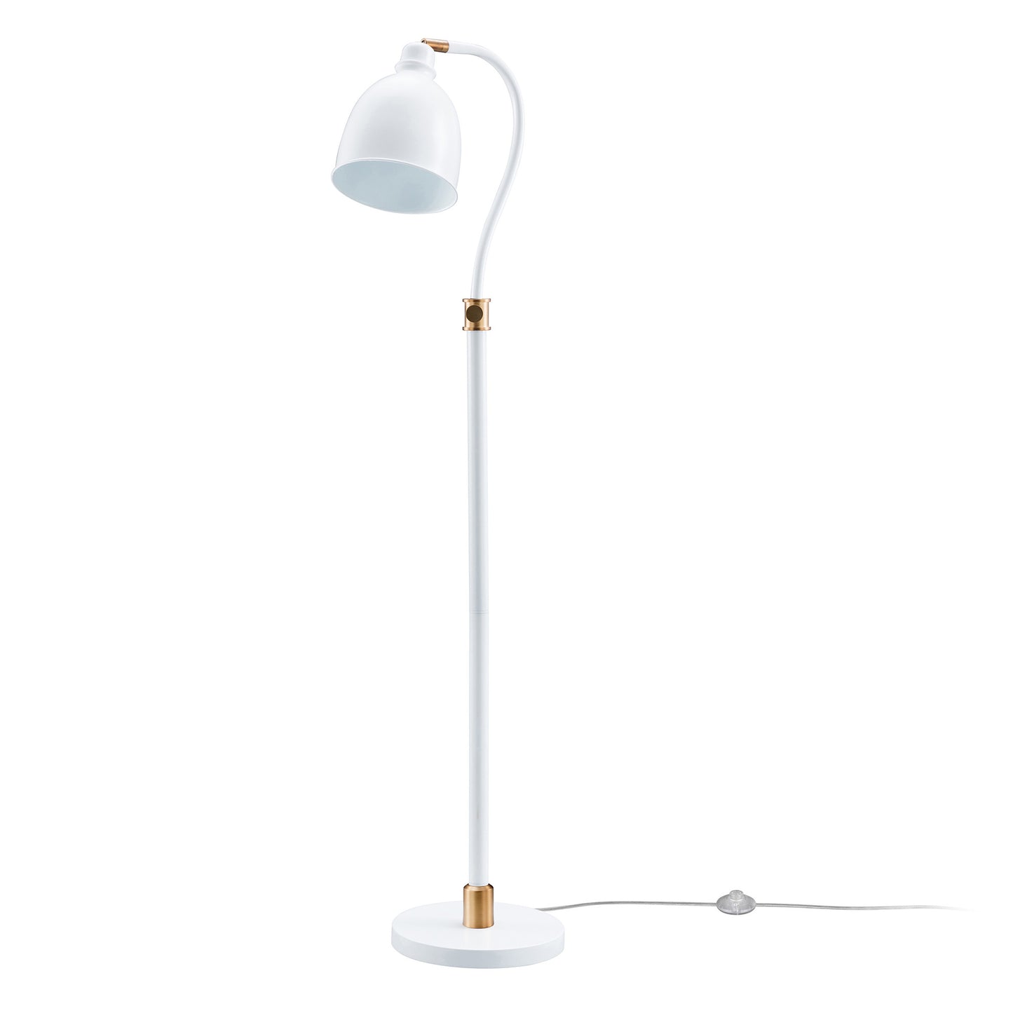 Brass Adjustable Reading Floor Lamp w/ Shade