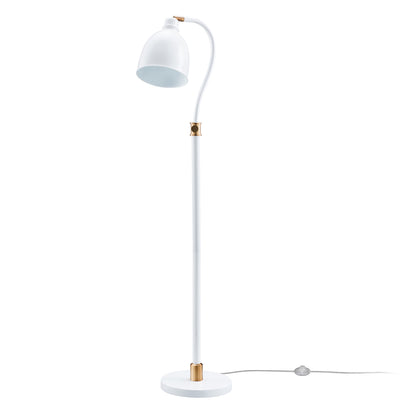 Brass Adjustable Reading Floor Lamp w/ Shade