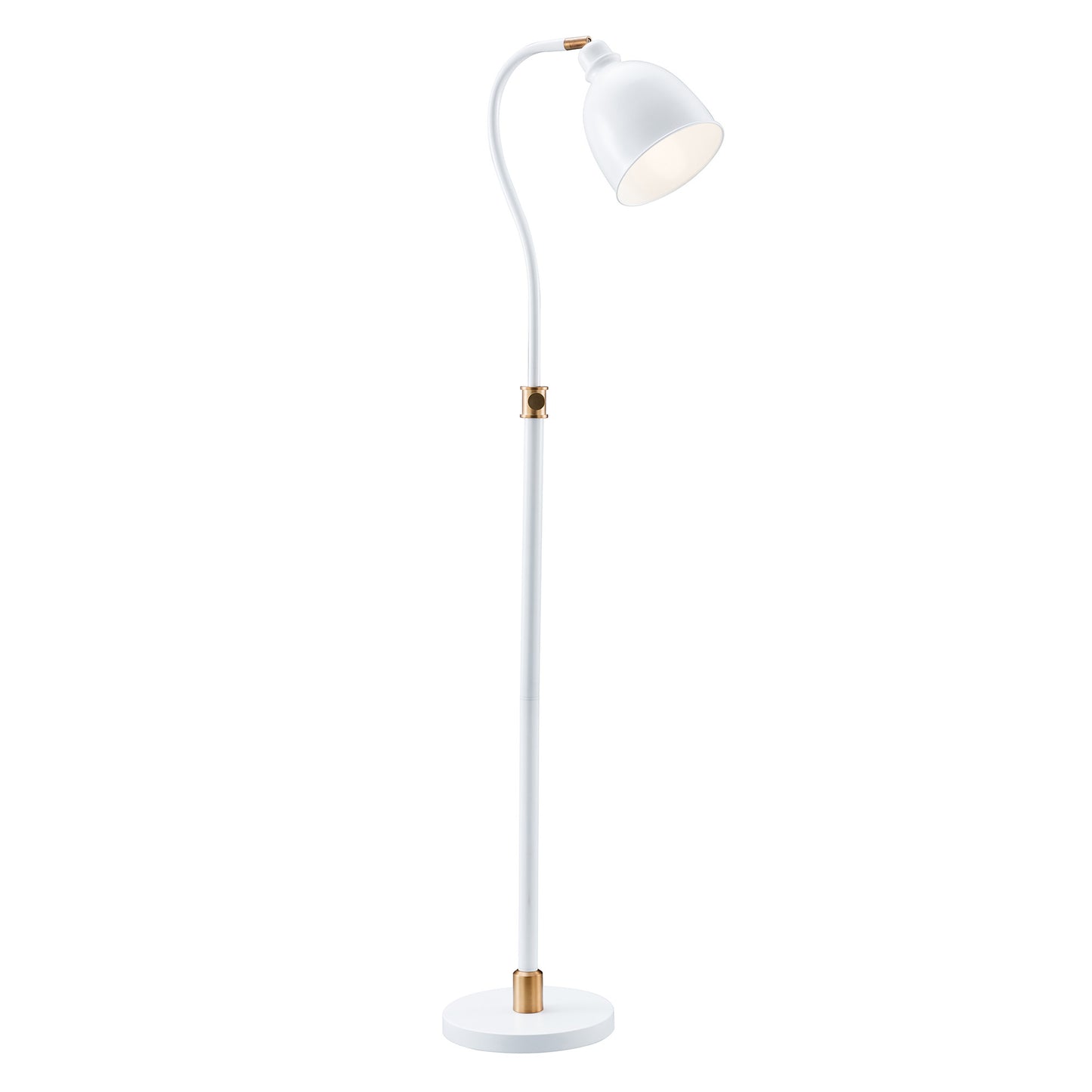 Brass Adjustable Reading Floor Lamp w/ Shade