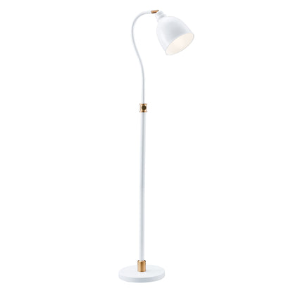 Brass Adjustable Reading Floor Lamp w/ Shade