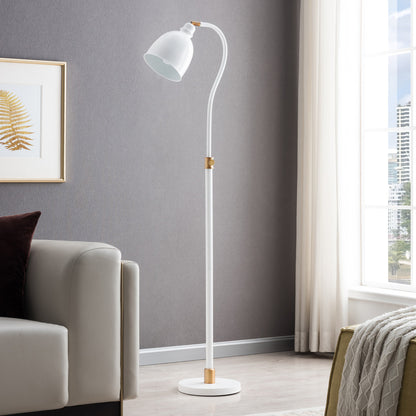 Brass Adjustable Reading Floor Lamp w/ Shade