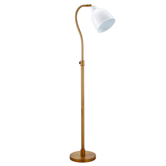 Brass Adjustable Reading Floor Lamp w/ Shade
