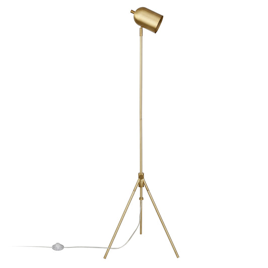 Brass Tripod Floor Lamp w/ Shade