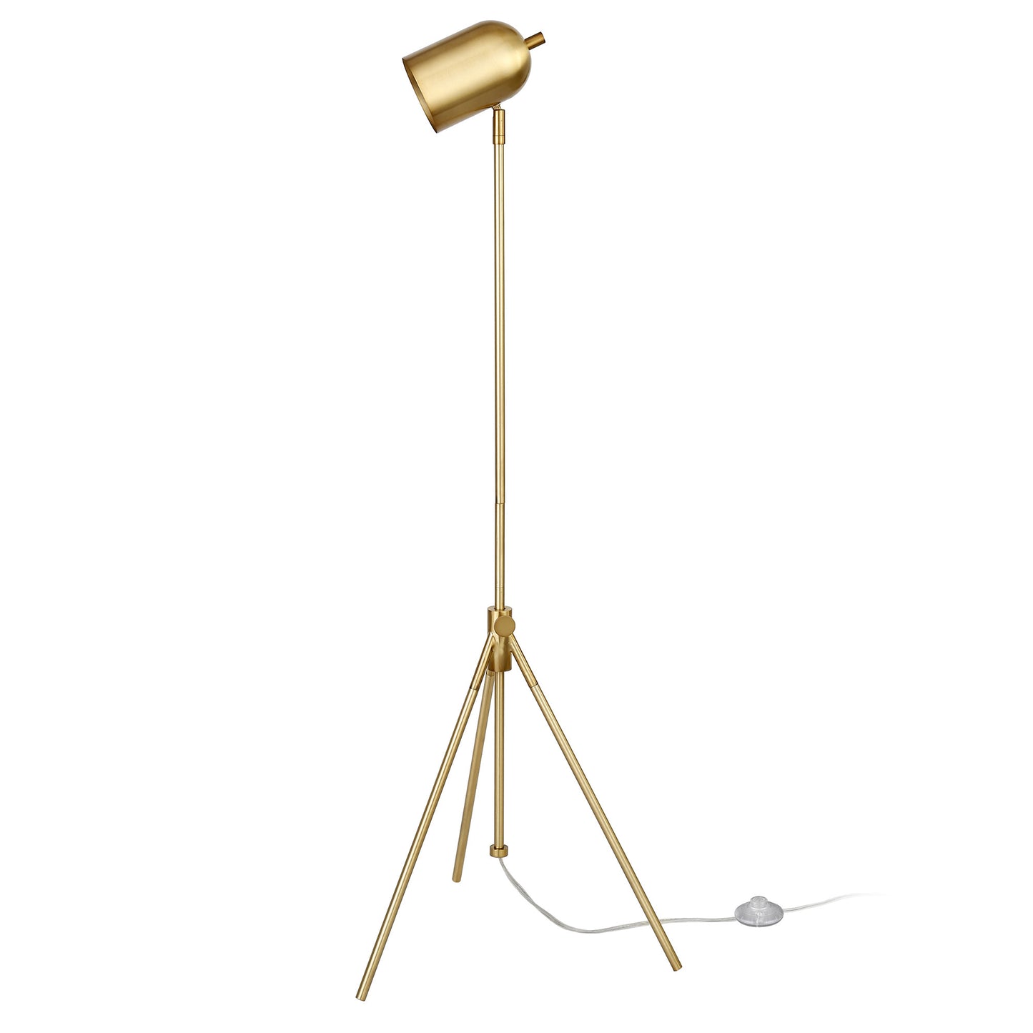 Brass Tripod Floor Lamp w/ Shade