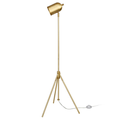 Brass Tripod Floor Lamp w/ Shade