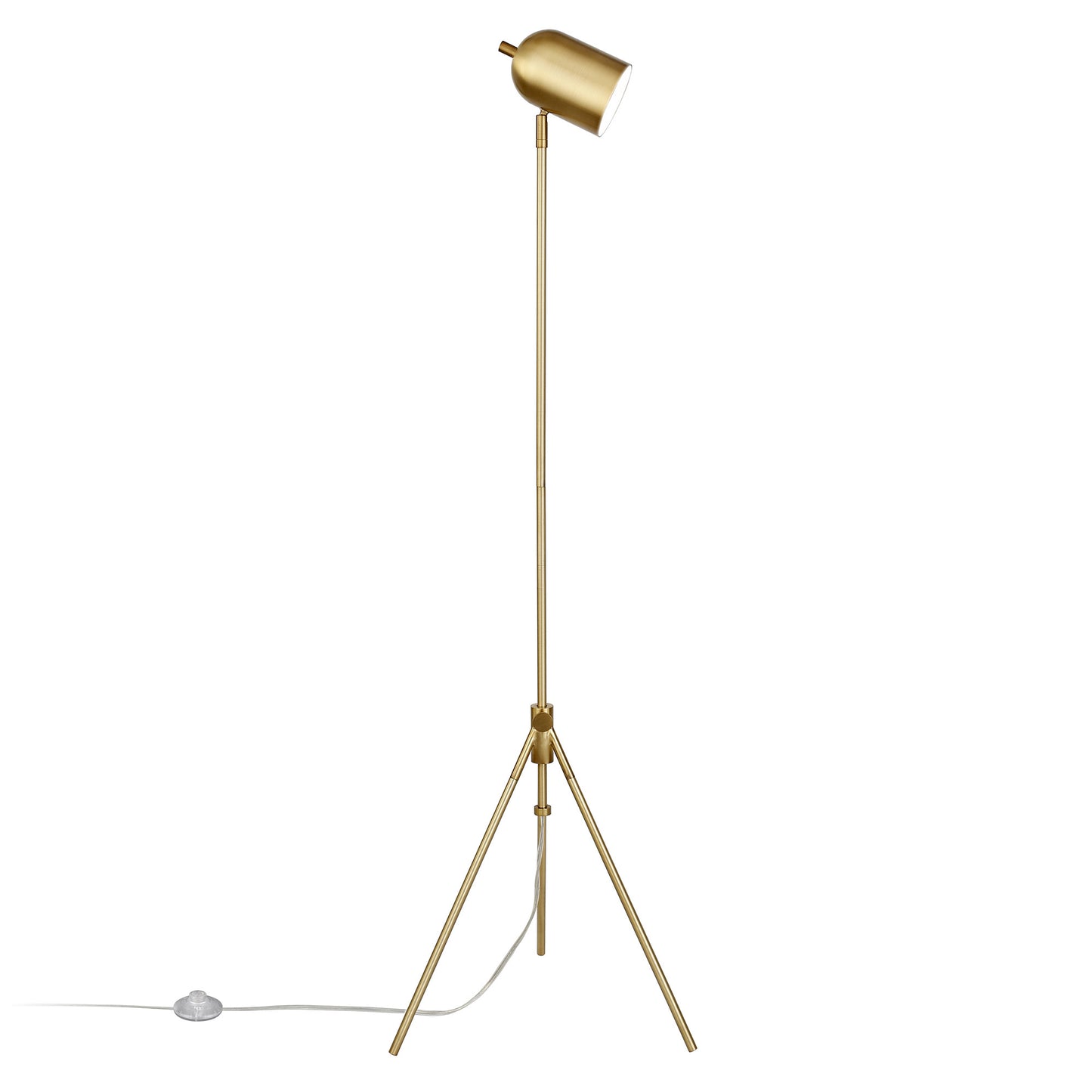 Brass Tripod Floor Lamp w/ Shade