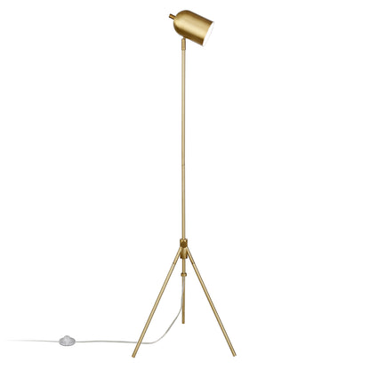 Brass Tripod Floor Lamp w/ Shade