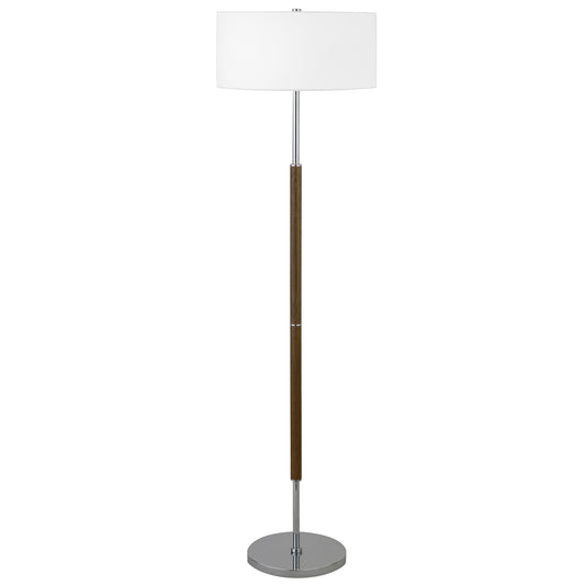 Nickel 2-Light Floor Lamp w/ Shade