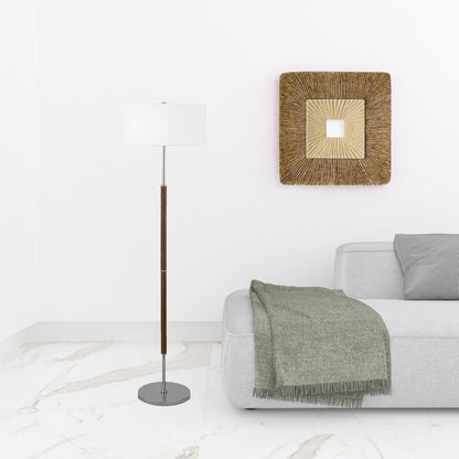 Nickel 2-Light Floor Lamp w/ Shade