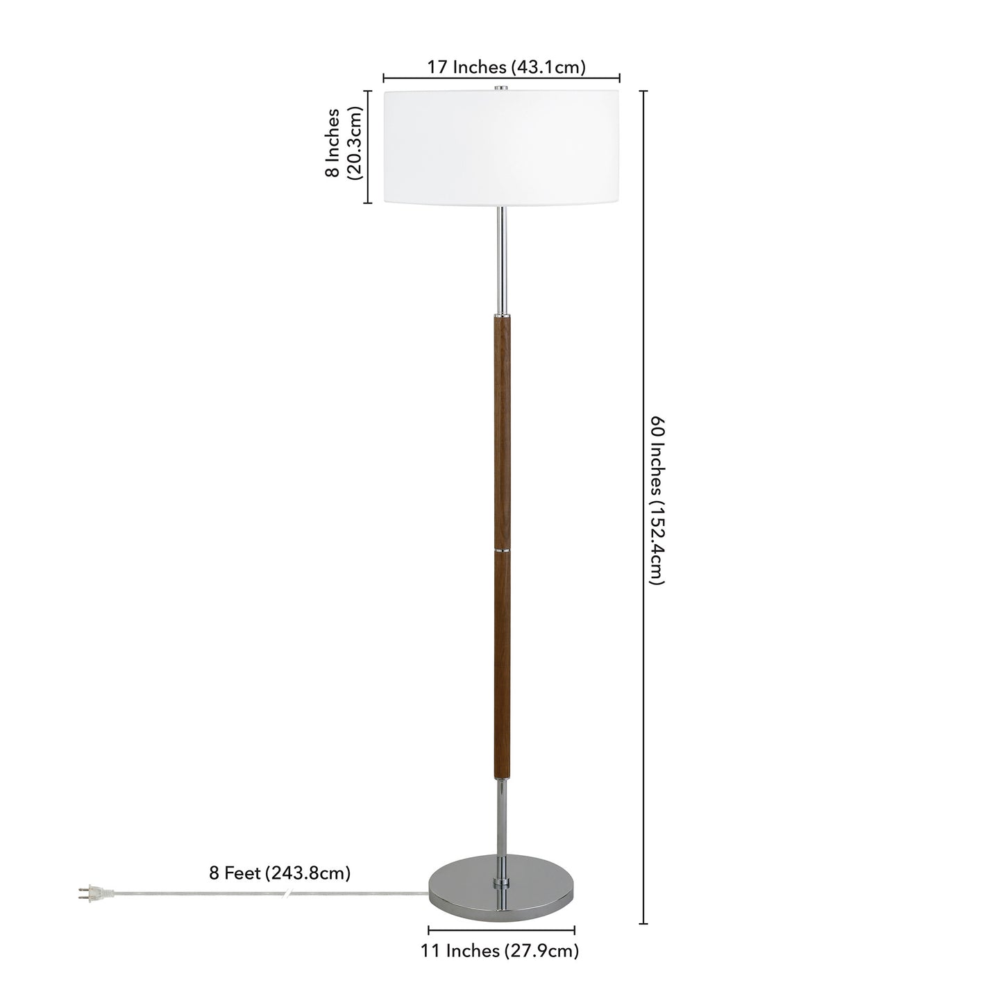 Nickel 2-Light Floor Lamp w/ Shade
