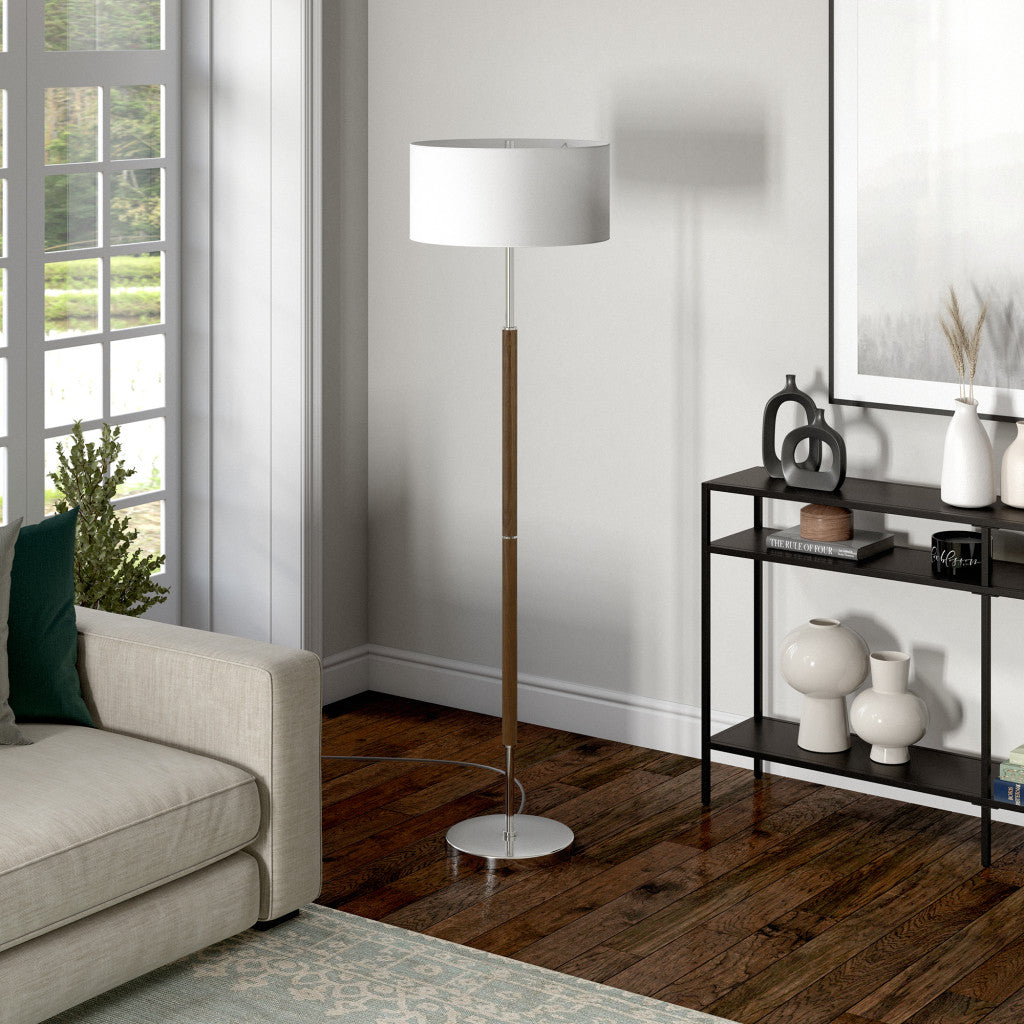 Nickel 2-Light Floor Lamp w/ Shade