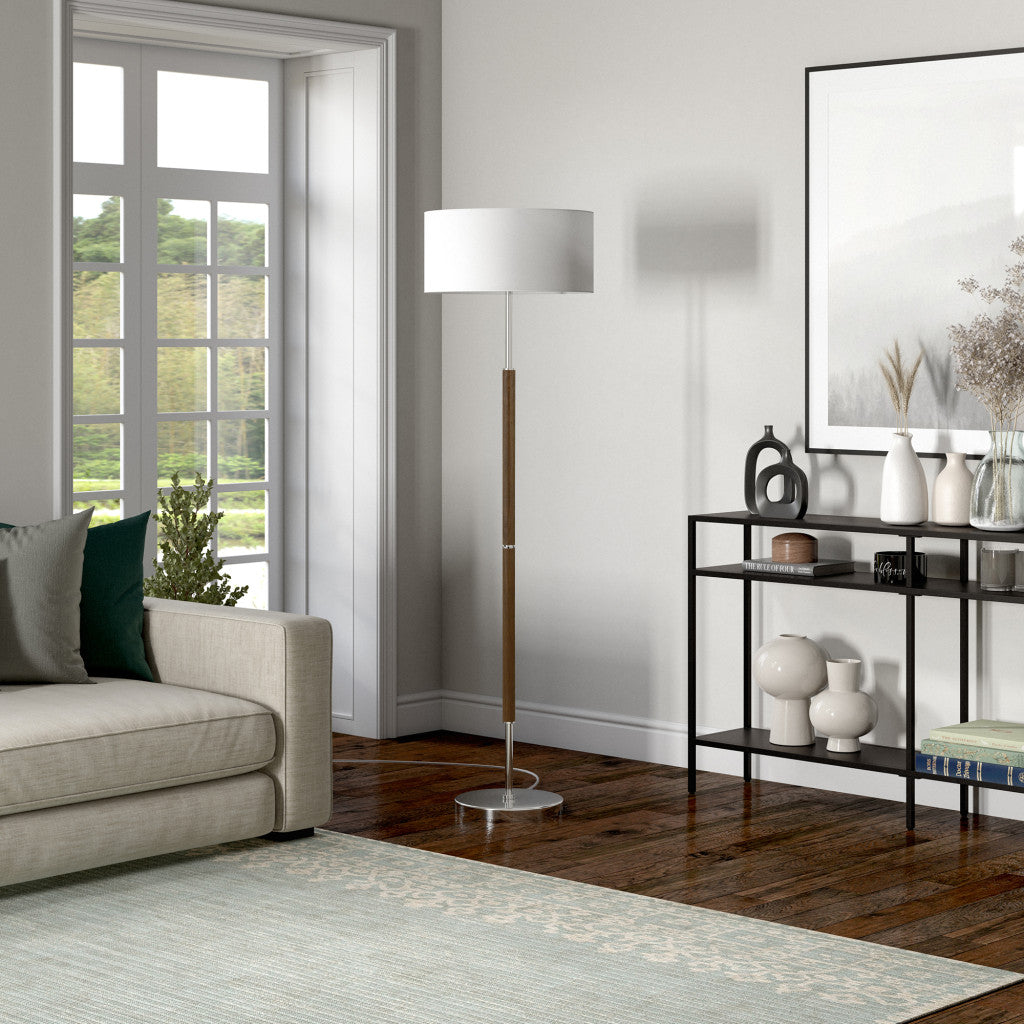 Nickel 2-Light Floor Lamp w/ Shade
