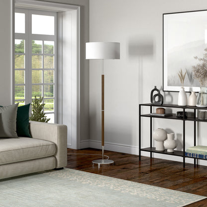 Nickel 2-Light Floor Lamp w/ Shade