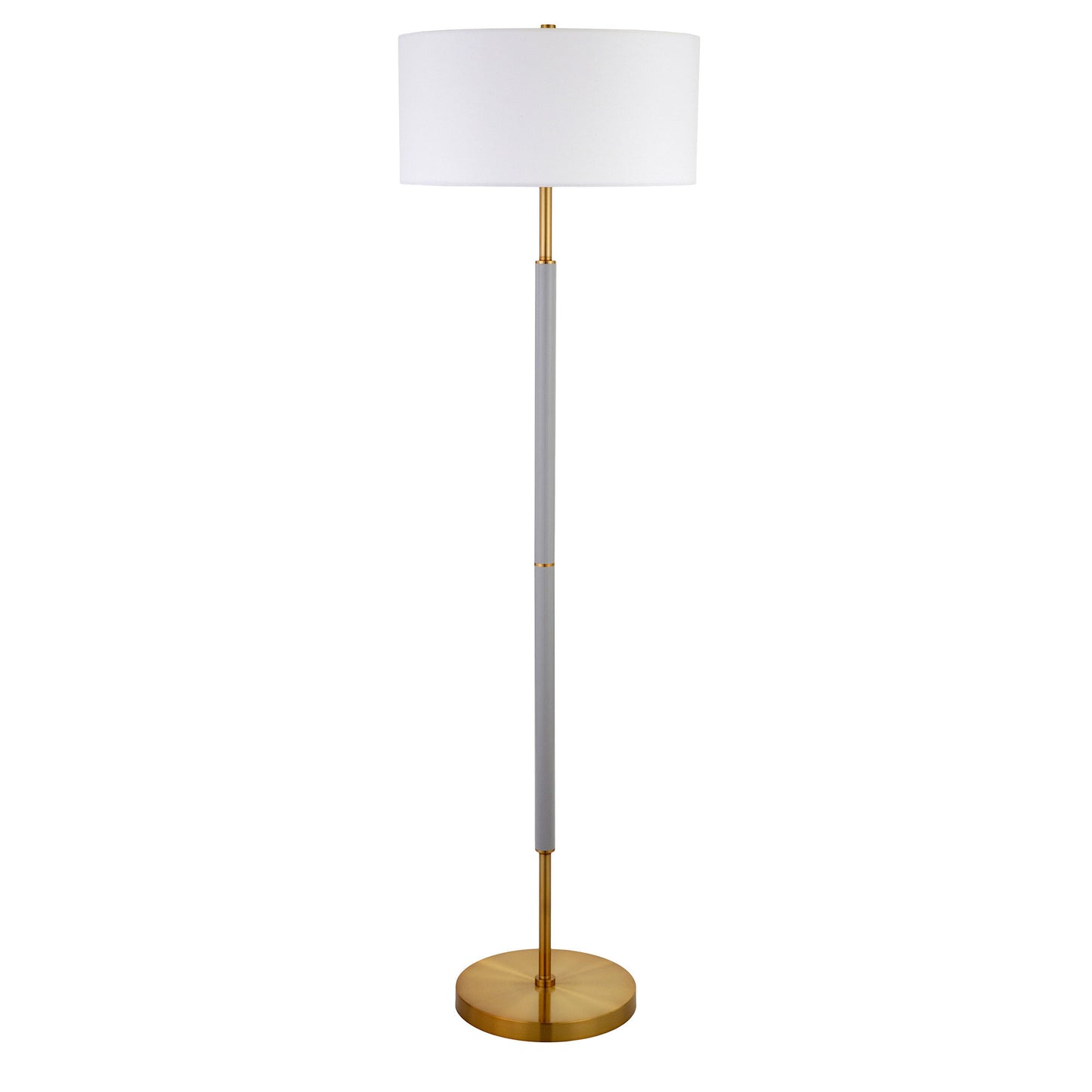 Brass 2-Light Floor Lamp w/ Shade