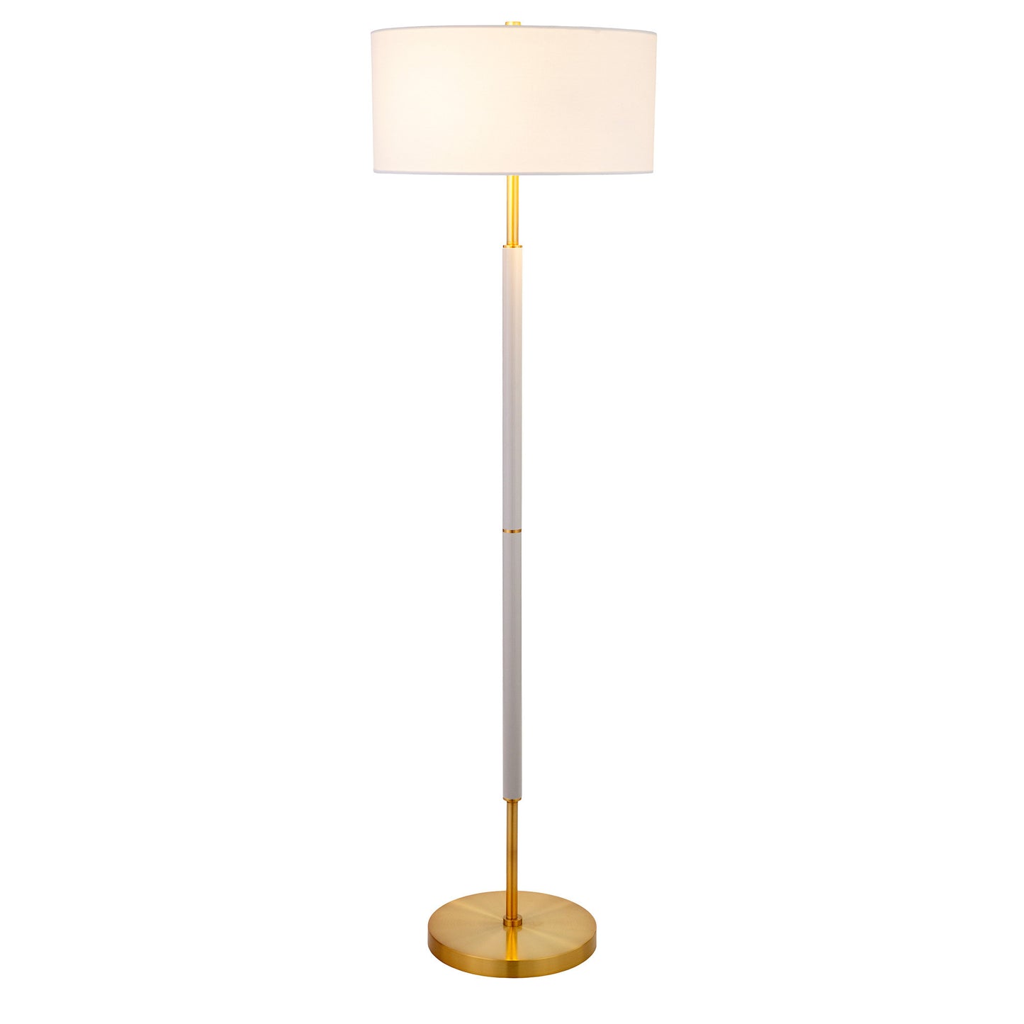 Brass 2-Light Floor Lamp w/ Shade