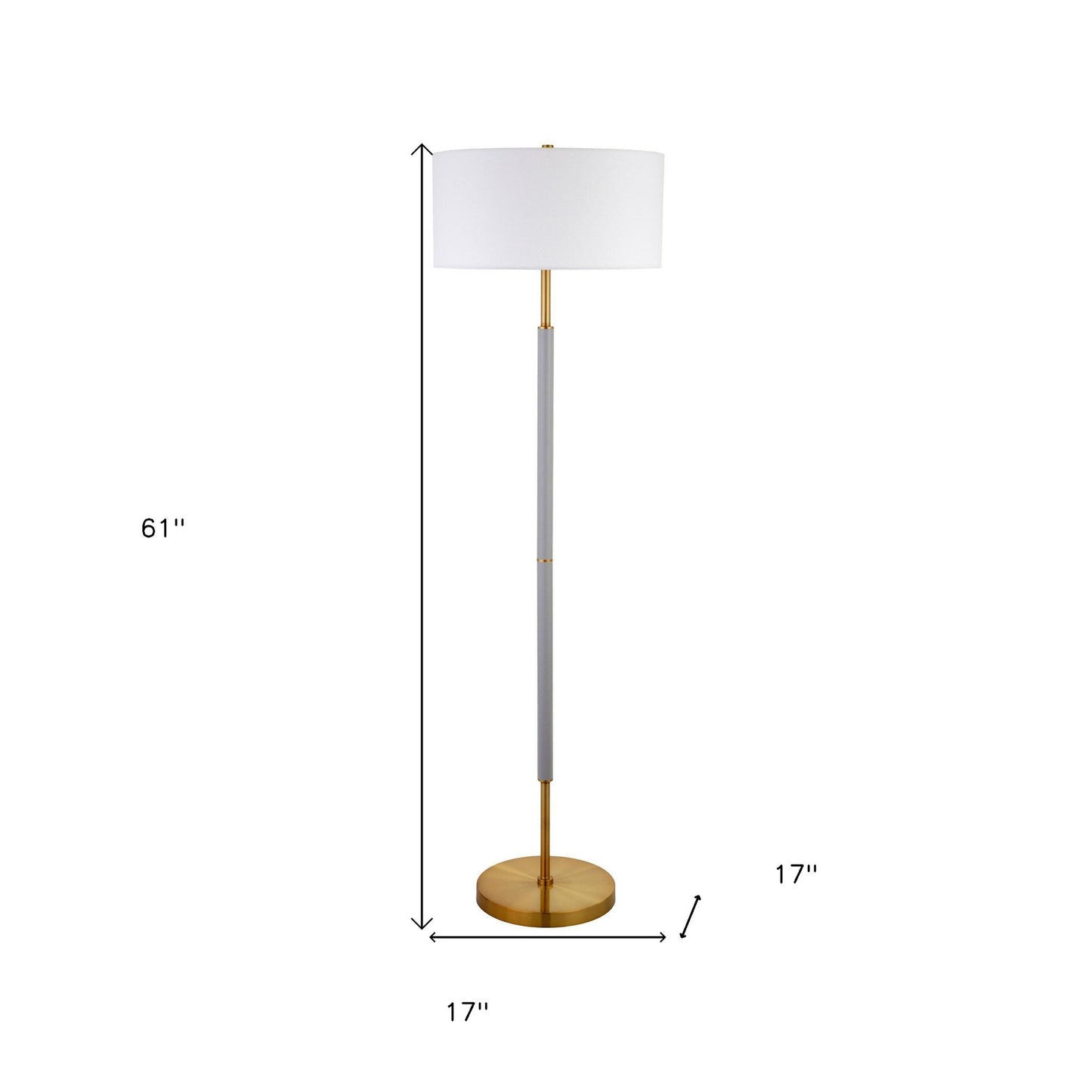 Brass 2-Light Floor Lamp w/ Shade