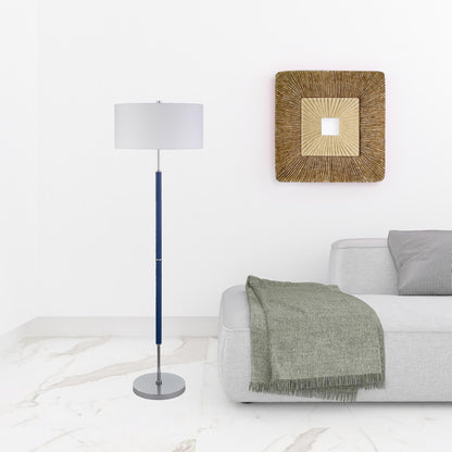 Blue 2-Light Floor Lamp w/ Shade