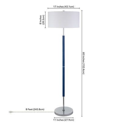 Blue 2-Light Floor Lamp w/ Shade