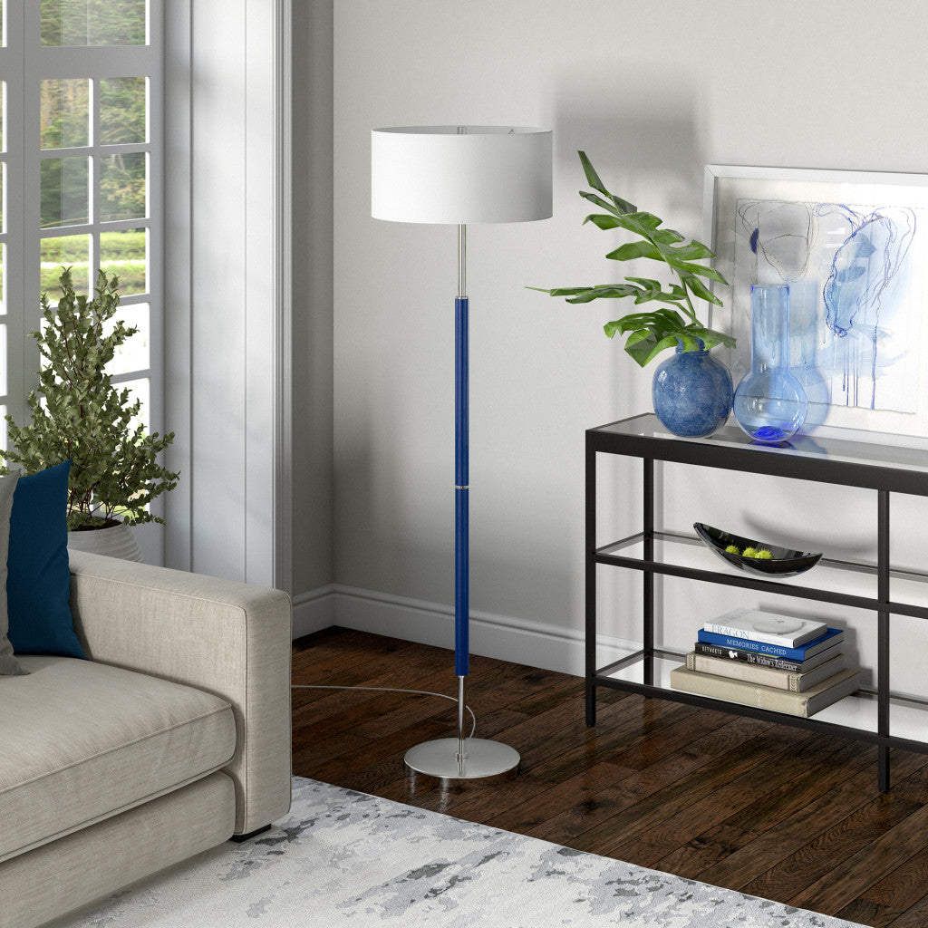 Blue 2-Light Floor Lamp w/ Shade
