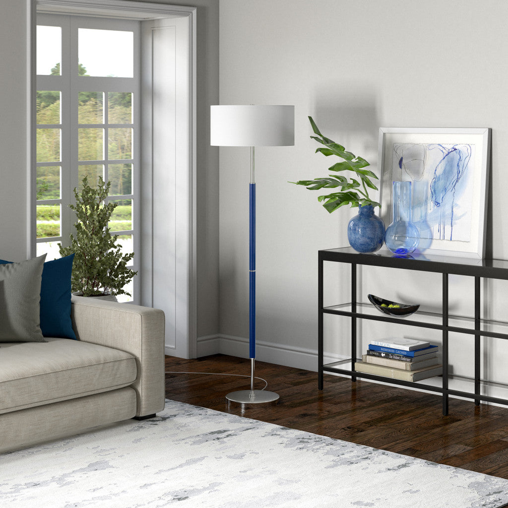 Blue 2-Light Floor Lamp w/ Shade