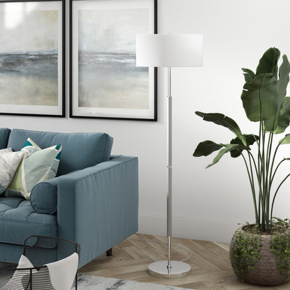 Nickel 2-Light Floor Lamp w/ Shade