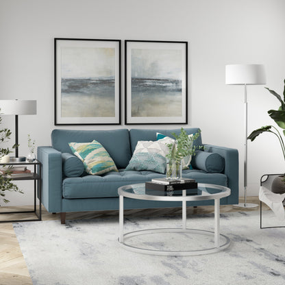 Nickel 2-Light Floor Lamp w/ Shade