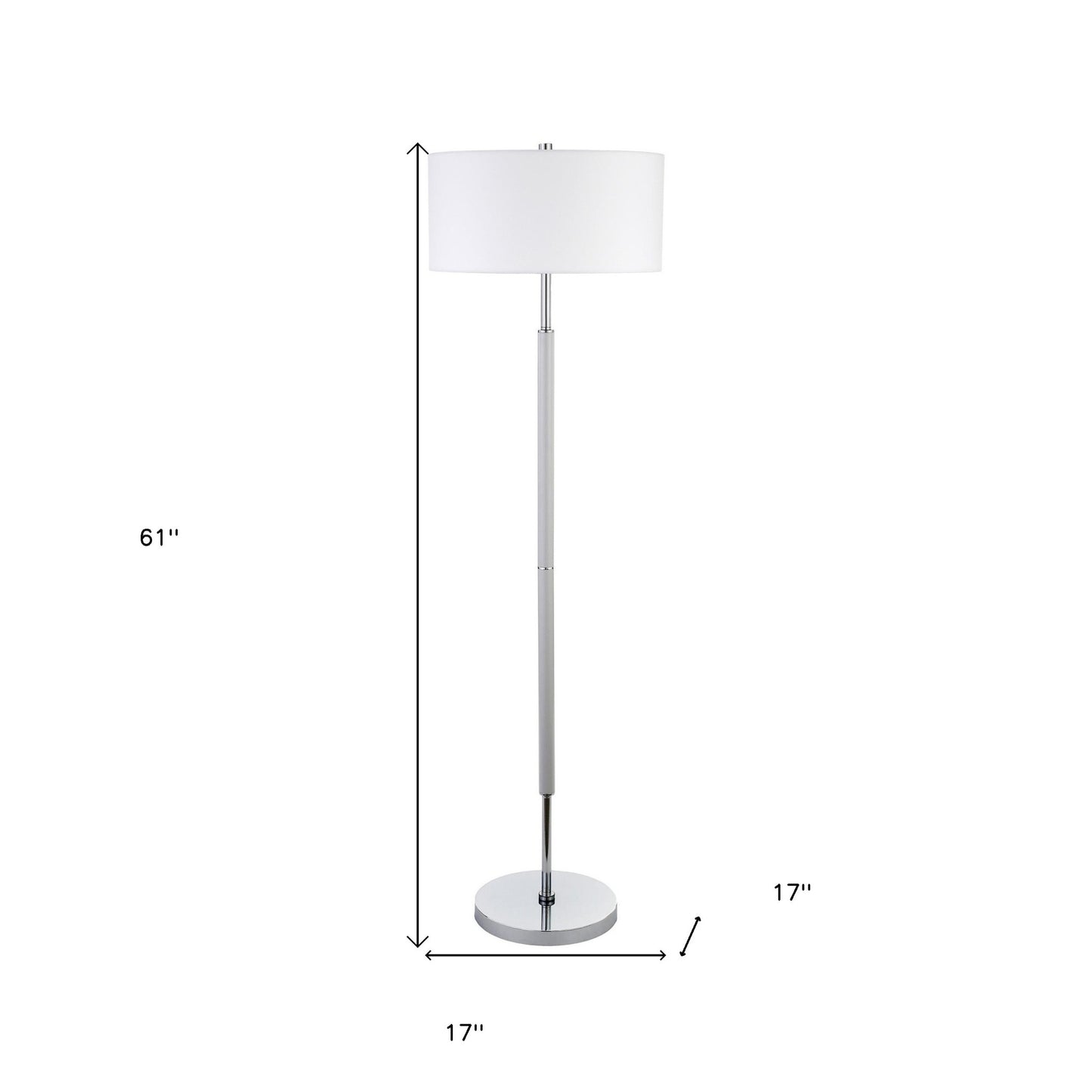 Nickel 2-Light Floor Lamp w/ Shade