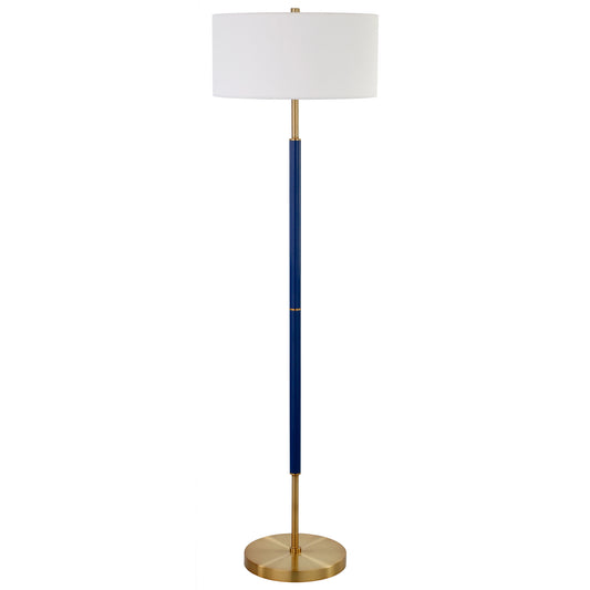 Brass 2-Light Floor Lamp w/ Shade