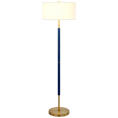 Brass 2-Light Floor Lamp w/ Shade