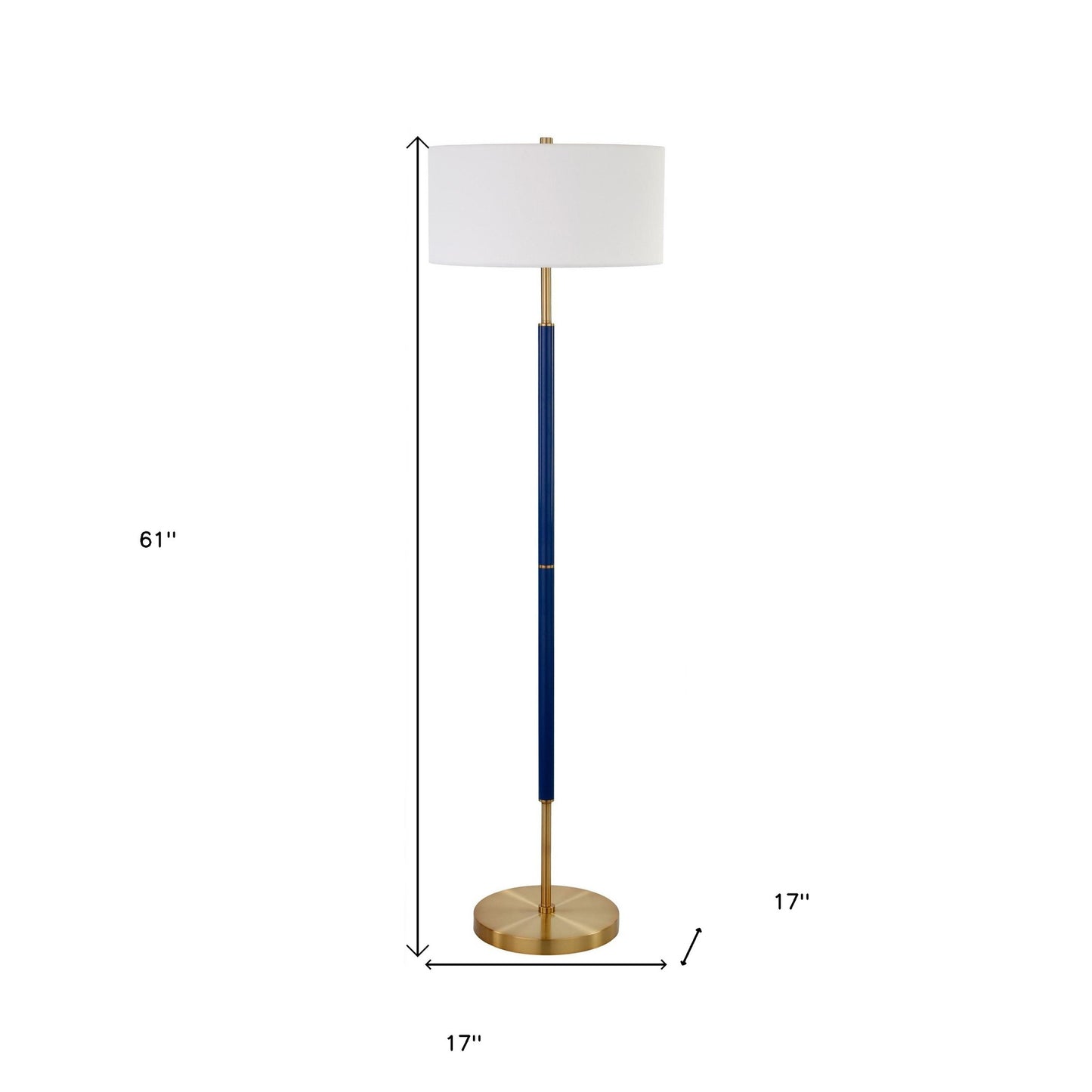 Brass 2-Light Floor Lamp w/ Shade