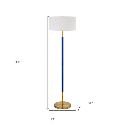 Brass 2-Light Floor Lamp w/ Shade
