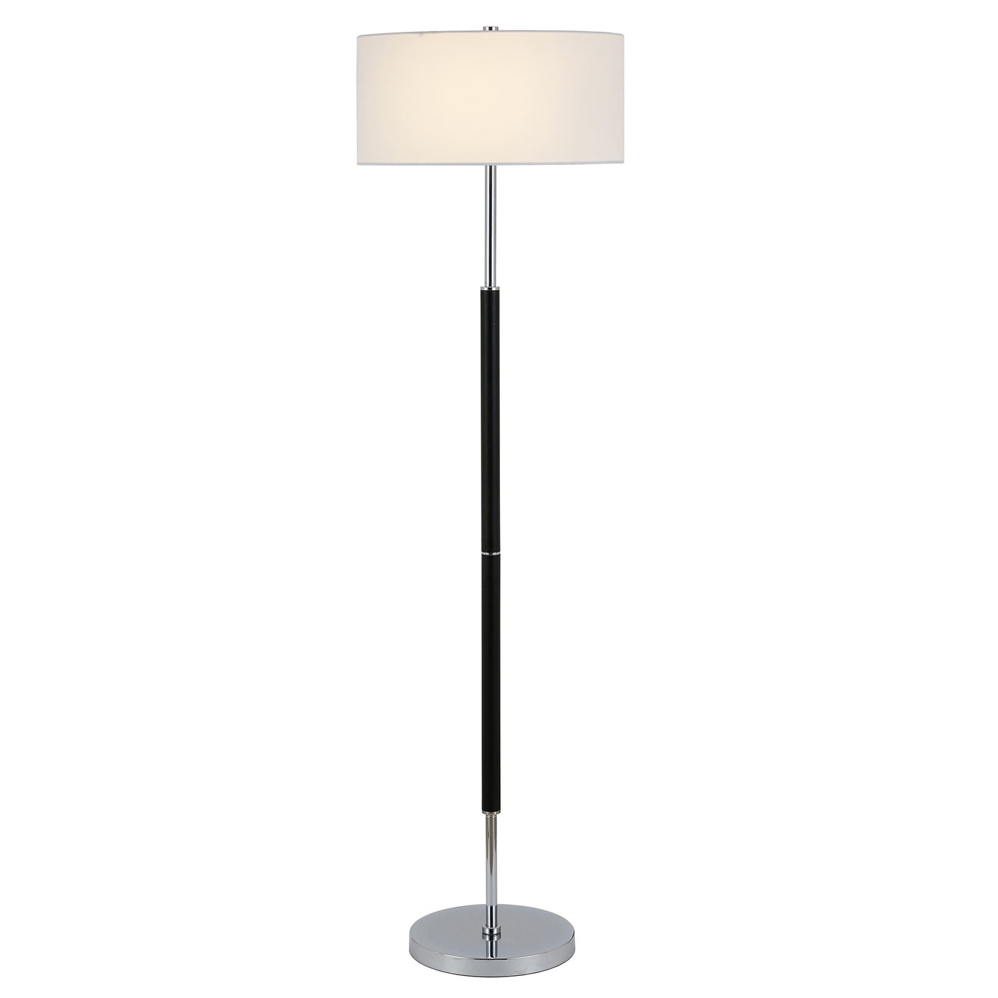 Black 2-Light Floor Lamp w/ Shade