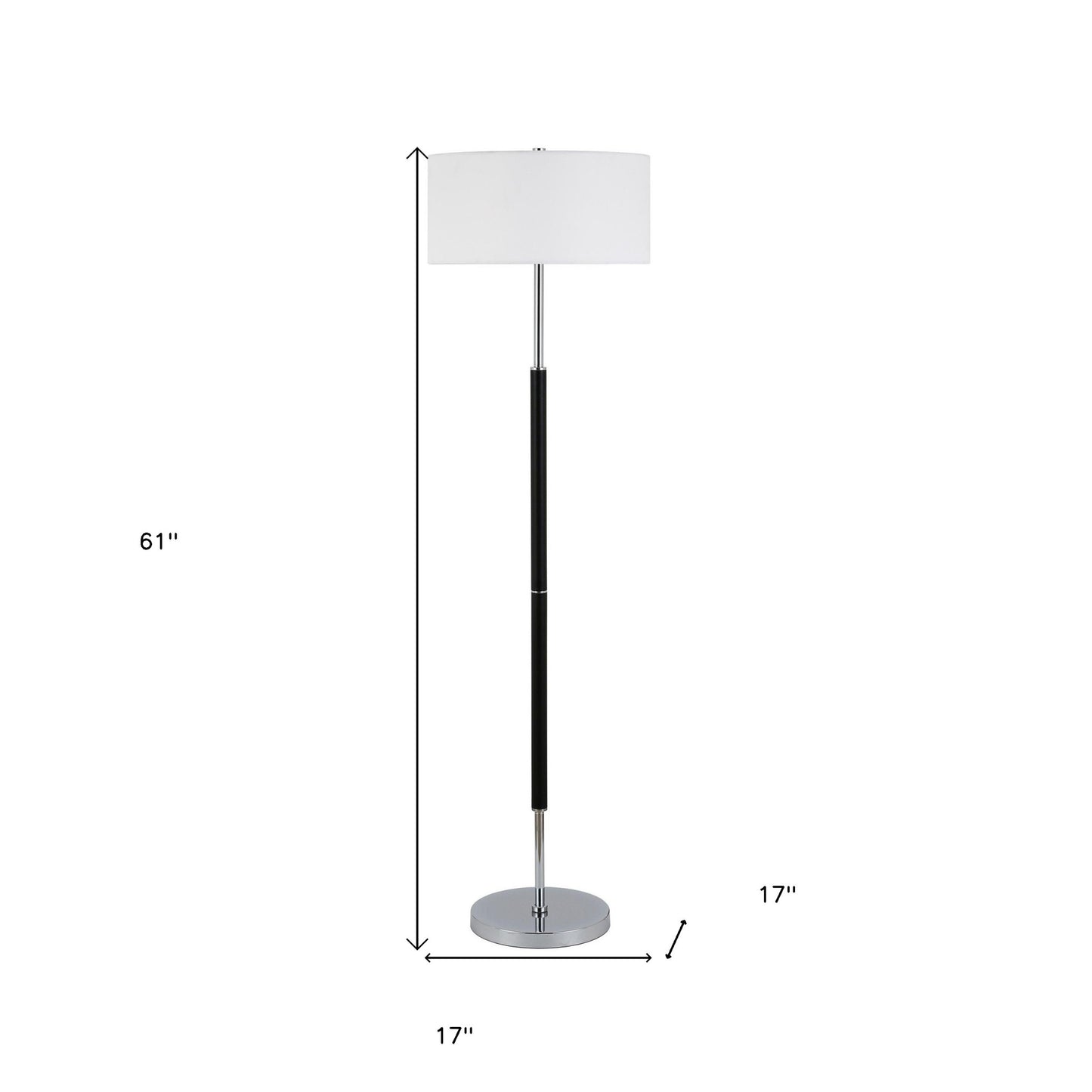 Black 2-Light Floor Lamp w/ Shade