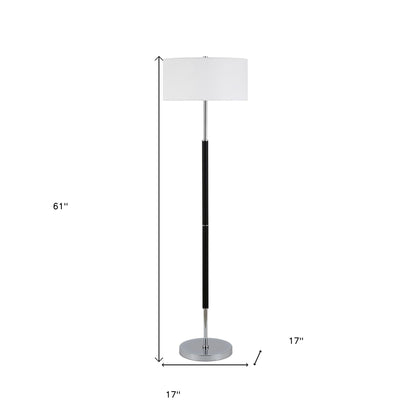 Black 2-Light Floor Lamp w/ Shade