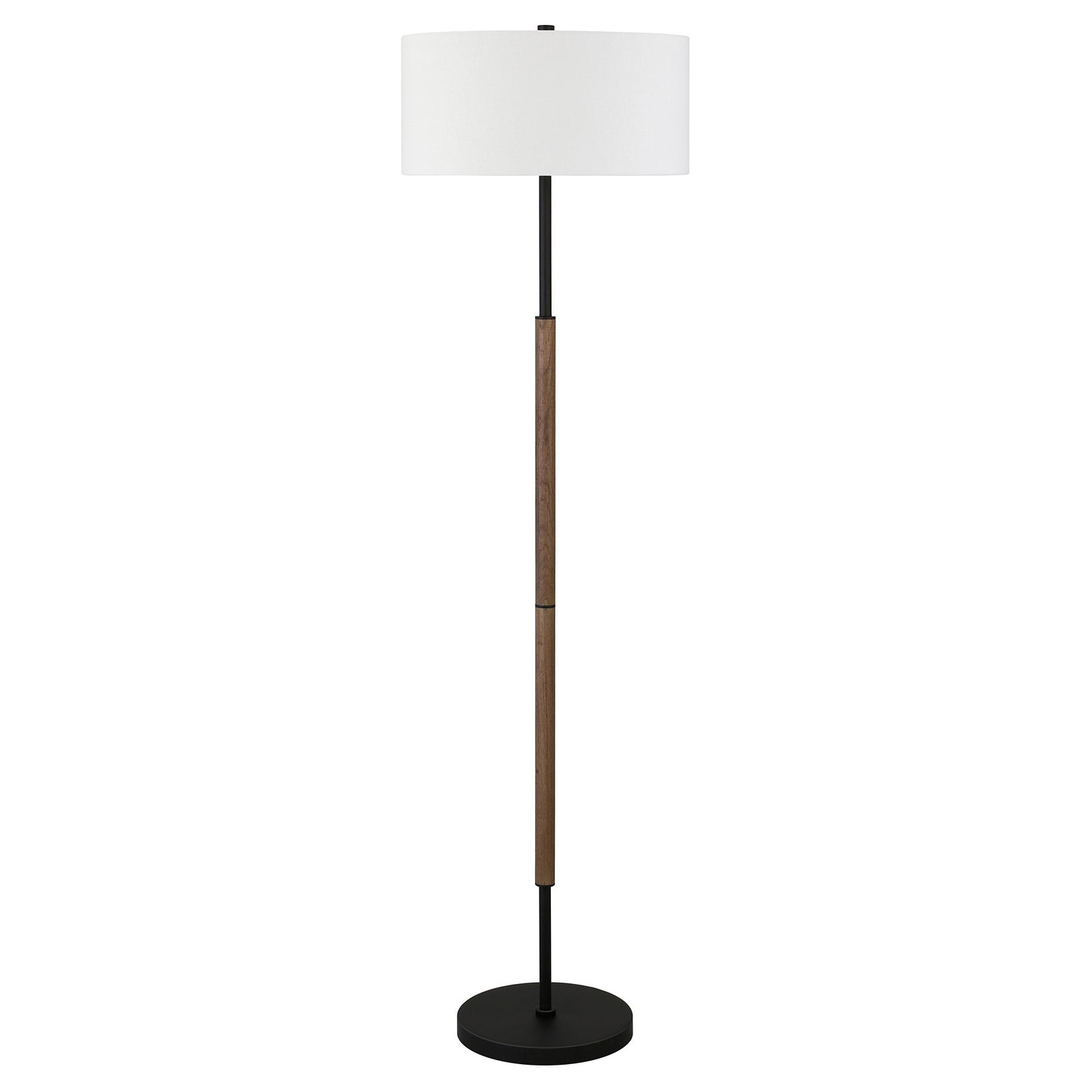 Black 2-Light Floor Lamp w/ Shade