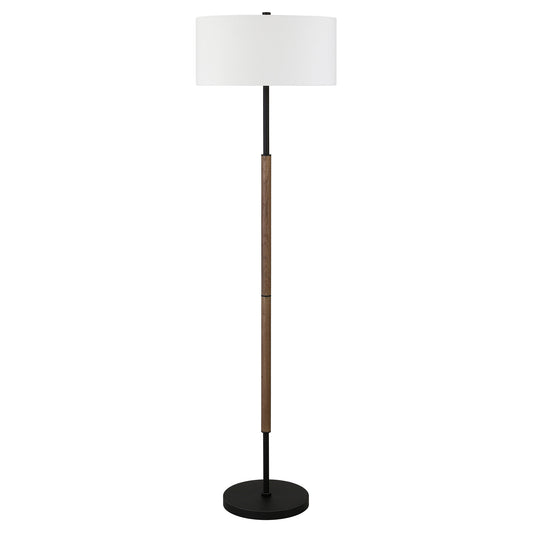 Black 2-Light Floor Lamp w/ Shade