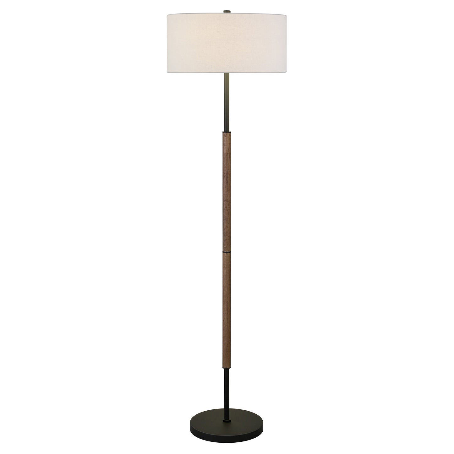Black 2-Light Floor Lamp w/ Shade