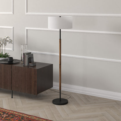 Black 2-Light Floor Lamp w/ Shade