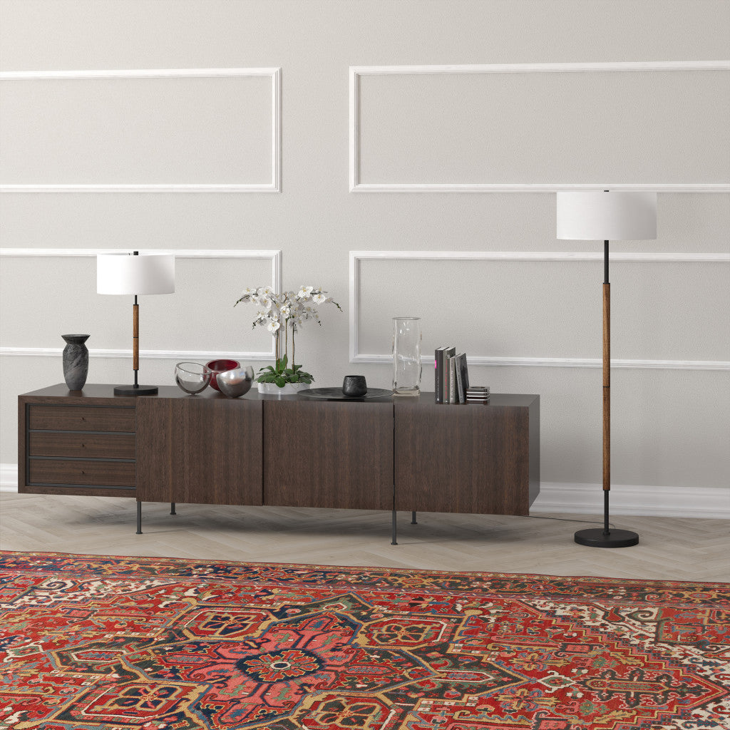 Black 2-Light Floor Lamp w/ Shade