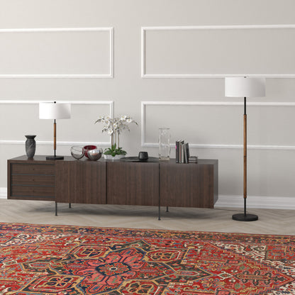 Black 2-Light Floor Lamp w/ Shade