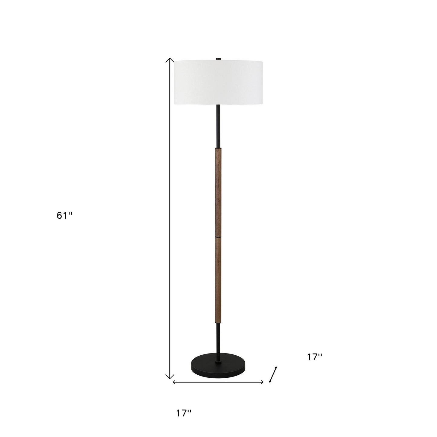 Black 2-Light Floor Lamp w/ Shade