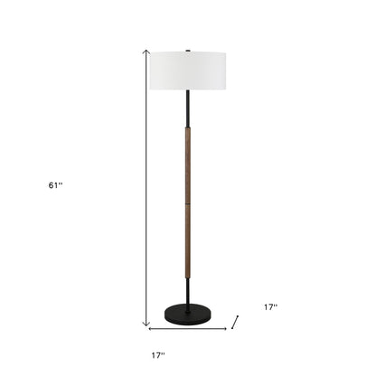Black 2-Light Floor Lamp w/ Shade