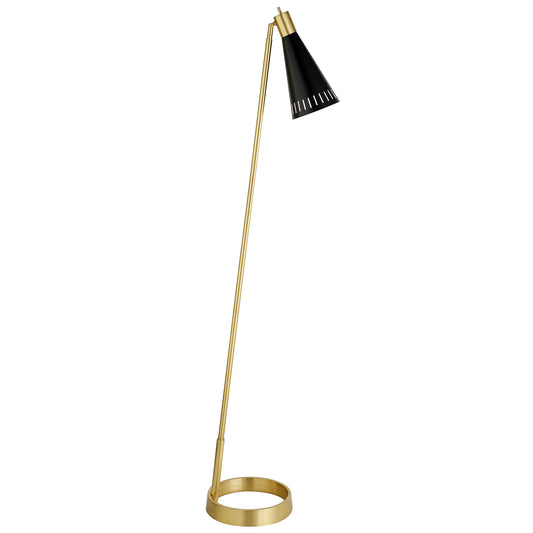 Black Reading Floor Lamp w/ Black Shade
